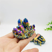 Rainbow Titanium Quartz Crystal Cluster for meditation, home décor, and crystal collecting.