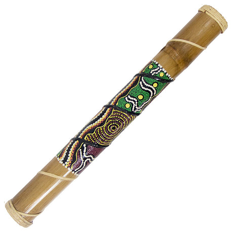Rainstick large dot-painted percussion instrument for meditation music, sound rituals, and decorative display.