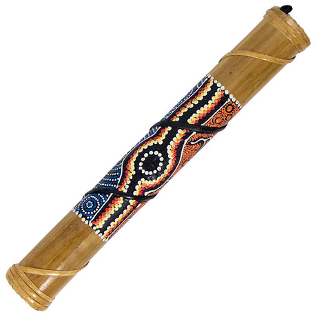 Rainstick small dot-painted percussion instrument for meditation music, sound rituals, and decorative display.