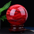 Rare Red Quartz crystal ball sphere for meditation, energy work, and spiritual decor.