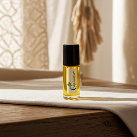 Raspberry body oil bottle for moisturizing skin, daily body care, and softening dry areas.