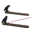 Raven incense holder set of two for stick incense burning, altar decor, and gothic-themed styling.
