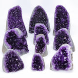 Raw Amethyst Geode Crystal Cluster for meditation, home décor, and crystal collecting.