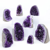 Raw Amethyst Geode Crystal Cluster for meditation, home décor, and crystal collecting.