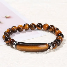 Tiger Eye & Amethyst rectangle bar bracelet for boho styling, crystal jewelry outfits, and everyday accessory use.