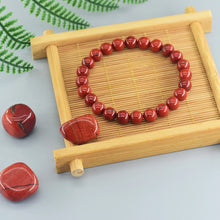 Red Jasper prayer bead bracelet for meditation, calming focus, and devotional use.