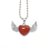Red Jasper Tree of Life crystal necklace with chain for crystal jewelry wear, meditation support, and everyday fashion.