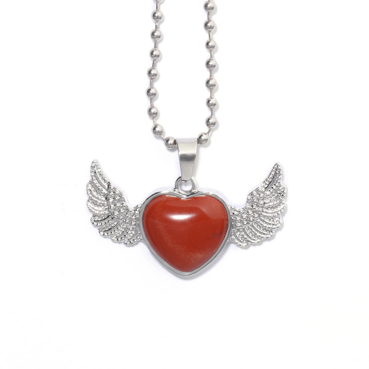 Red Jasper Tree of Life crystal necklace with chain for crystal jewelry wear, meditation support, and everyday fashion.