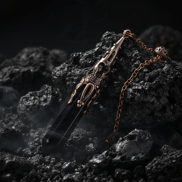 Reiki & Black Obsidian Crystal Pendulum for dowsing, divination, and energy work.