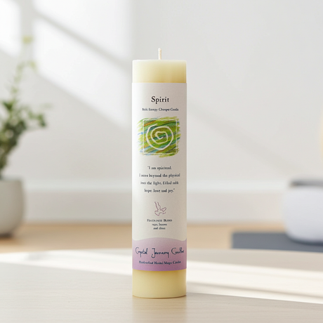 Reiki Herbal Pillar Candle Spirit herbal pillar candle for reiki sessions, chakra work, and calming rituals.