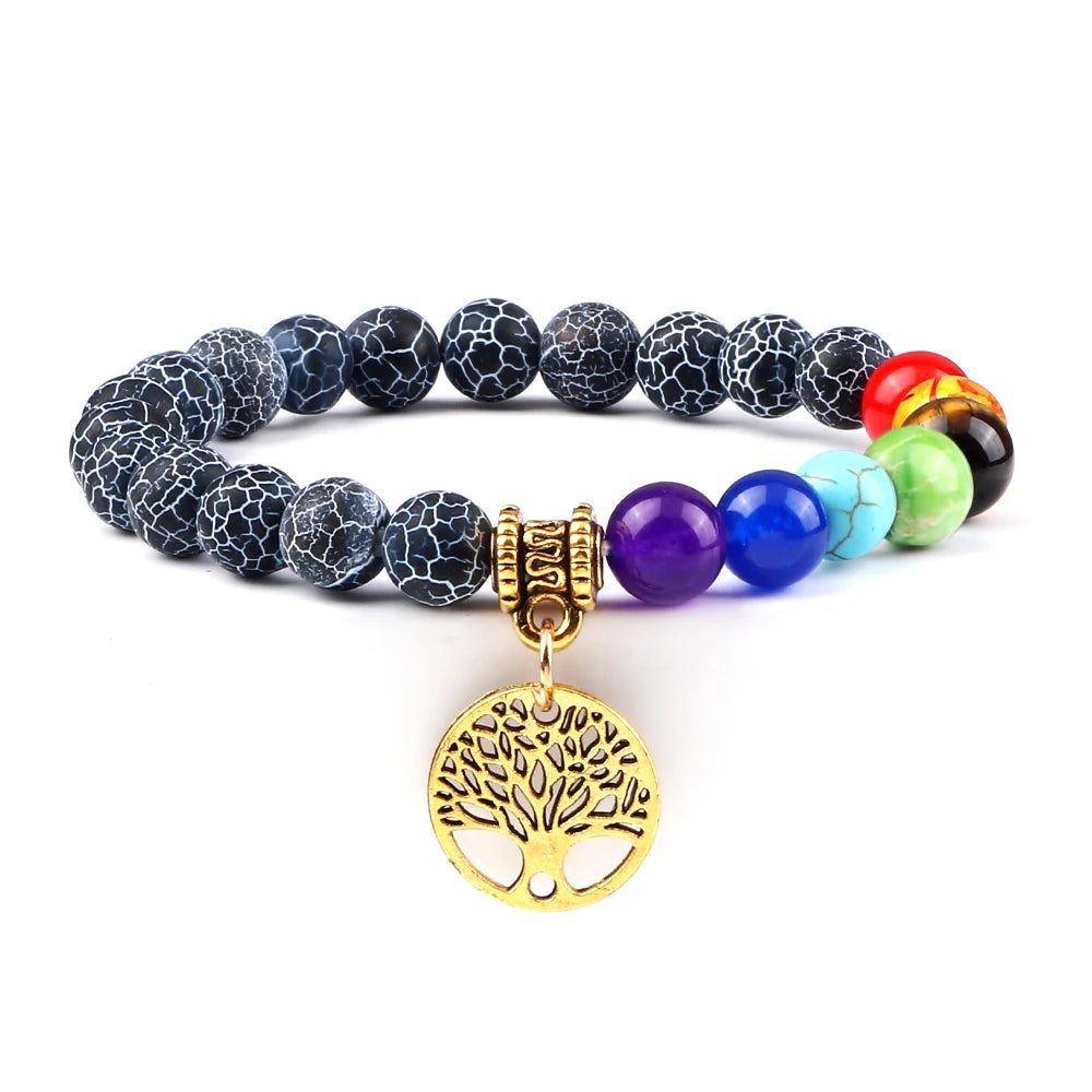 Reiki Tree of Life 7 Chakra bracelet for chakra balancing, healing rituals, and daily spiritual use.