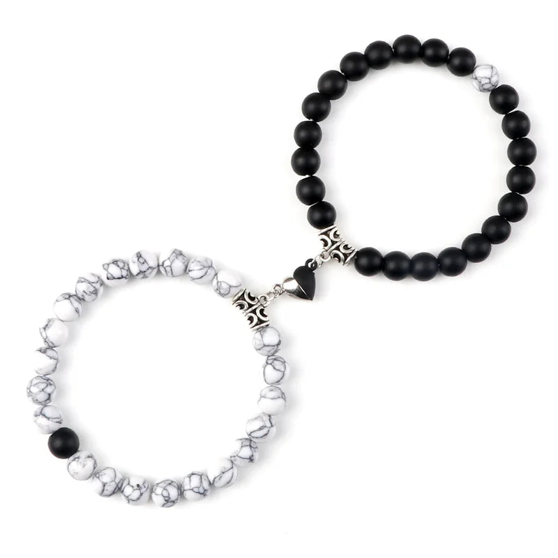 Relationship Magnetic Heart Couple Bracelets for symbolizing connection, coordinated partner wear, and sentimental gifting.