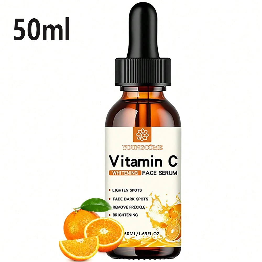 Vitamin C facial essence bottle for skin repair, lasting moisture, and daily facial care.