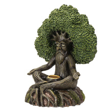 Yoga Tree ENT resin incense burner for backflow incense cone burning, meditation room decor, and soothing aromatherapy use.