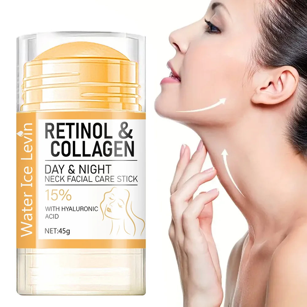 Retinol neck firming moisture stick for improving skin softness, hydration, and targeted neck care.