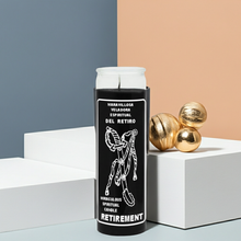 Retirement prayer black 7 day candle jar candle for blessing retirement goals, meditation, and ceremonial use.
