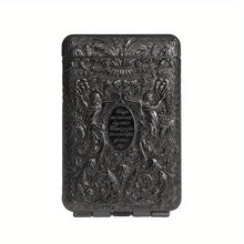 Retro engraved metal cigarette case for pocket carry, cigarette protection, and convenient everyday storage.