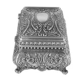 Retro European metal trinket jewelry box for storing small accessories, heirloom jewelry, and sentimental items.