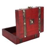 Retro jewelry keepsake box in wood with lock for protecting heirloom jewelry, charms, and personal mementos.