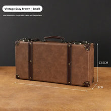 Retro wood handled box for organization of makeup, stationery, and small everyday storage needs.