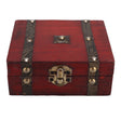Retro wooden jewelry storage box with metal lock for organizing rings, earrings, necklaces, and keepsakes.