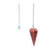 Rhodochrosite 6-sided faceted pendulum on a 9-inch chain for dowsing