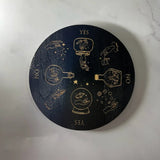 Ritual Wooden Pendulum Divination Board for pendulum readings, spiritual communication, and ceremonial use.