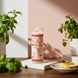 Road Opener 7-Day white prayer candle in glass for spiritual obstacle removal, path opening, and fresh start rituals.