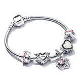 Romantic Family heart charm bracelet for affectionate accessorizing, heartfelt presents, and celebrating loved ones.