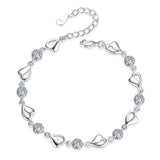 Romantic Love Bracelet jewelry with purple and blue zircon accents for anniversary gifting and elegant wear.