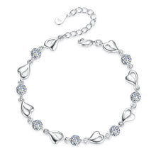 Romantic Love Bracelet jewelry with purple and blue zircon accents for anniversary gifting and elegant wear.
