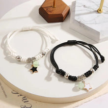 Romantic luminous couple bracelets with star and heart design for partners to wear as symbolic love accessories and gift jewelry.