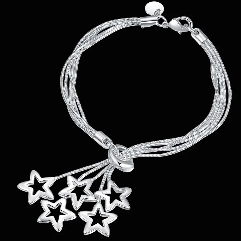Rope-style chain bracelet in 925 sterling silver for stacking, polished looks, and everyday wrist wear.