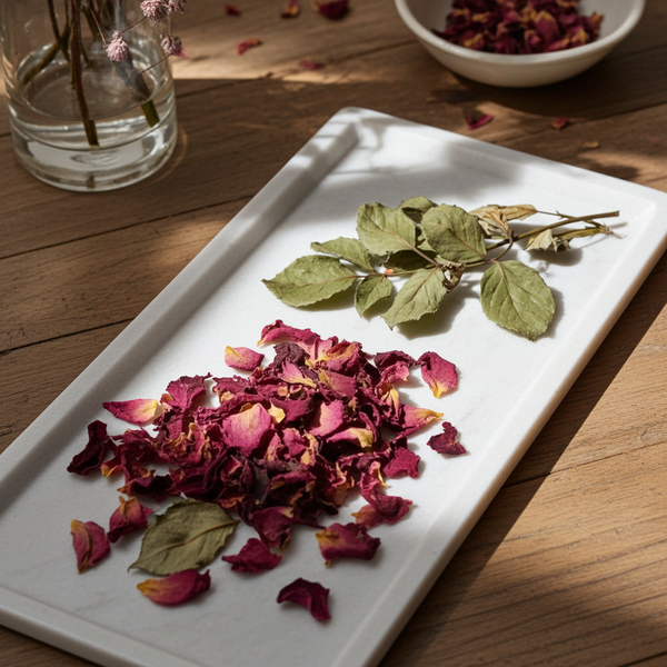 Rose Buds & Petals Herbs 2oz dried herb blend for tea making, bath rituals, and botanical crafting.