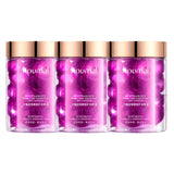 Rose Essence Hair Serum Capsules set with multiple bottles of hair care essential oil on white background.
