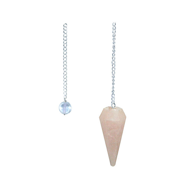 Rose Quartz pendulum crystal divination tool for dowsing, spiritual guidance, and energy work.