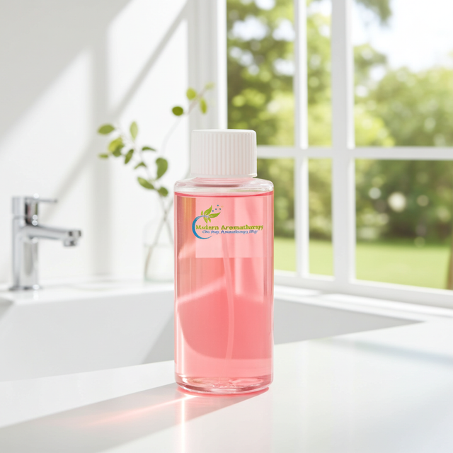 Rose White Fragrance Oil bottle for candle making, soap crafting, and home fragrance use.