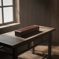Rosewood finish wood incense box burner large size closed for storing incense sticks and ash catching.