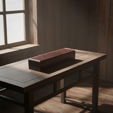 Rosewood finish wood incense box burner large size closed for storing incense sticks and ash catching.