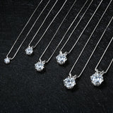Round moissanite solitaire pendant in 925 silver necklace for layering, formal dressing, and timeless everyday use.