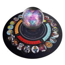 Round pendulum divination board mat for spiritual answers, energy work, and daily divination sessions.