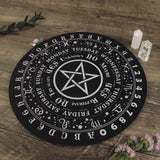Round Rubber Pendulum Divination Board mat for spiritual questioning, pendulum guidance, and ceremonial use.