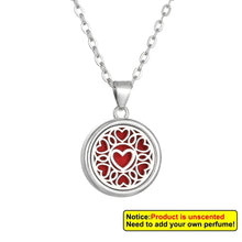 Round Tree of Life diffuser locket necklace for essential oil scent wear during yoga, meditation, and wellness practice.