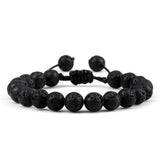 Black Lava Stone & Tiger Eye Crown Bracelet stretch bracelet for relaxation, grounding practice, and daily comfort wear.