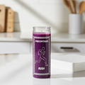Rush purple 1 color 7 day candle glass jar candle for spiritual work, attraction rituals, and intention setting.