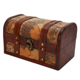 Rustic vintage wood jewelry case for holding necklaces, earrings, and keepsake accessories safely.