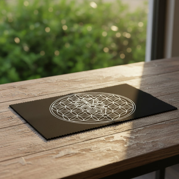 Sacred geometry mat with Kabbalah Tree of Life design for dowsing, divination practice, and pendulum readings.