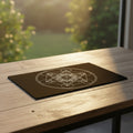 Sacred geometry mat with Metatron's Cube design for dowsing, divination practice, and pendulum readings.