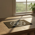 Sacred geometry mat with Seed of Life design for dowsing, divination practice, and pendulum readings.