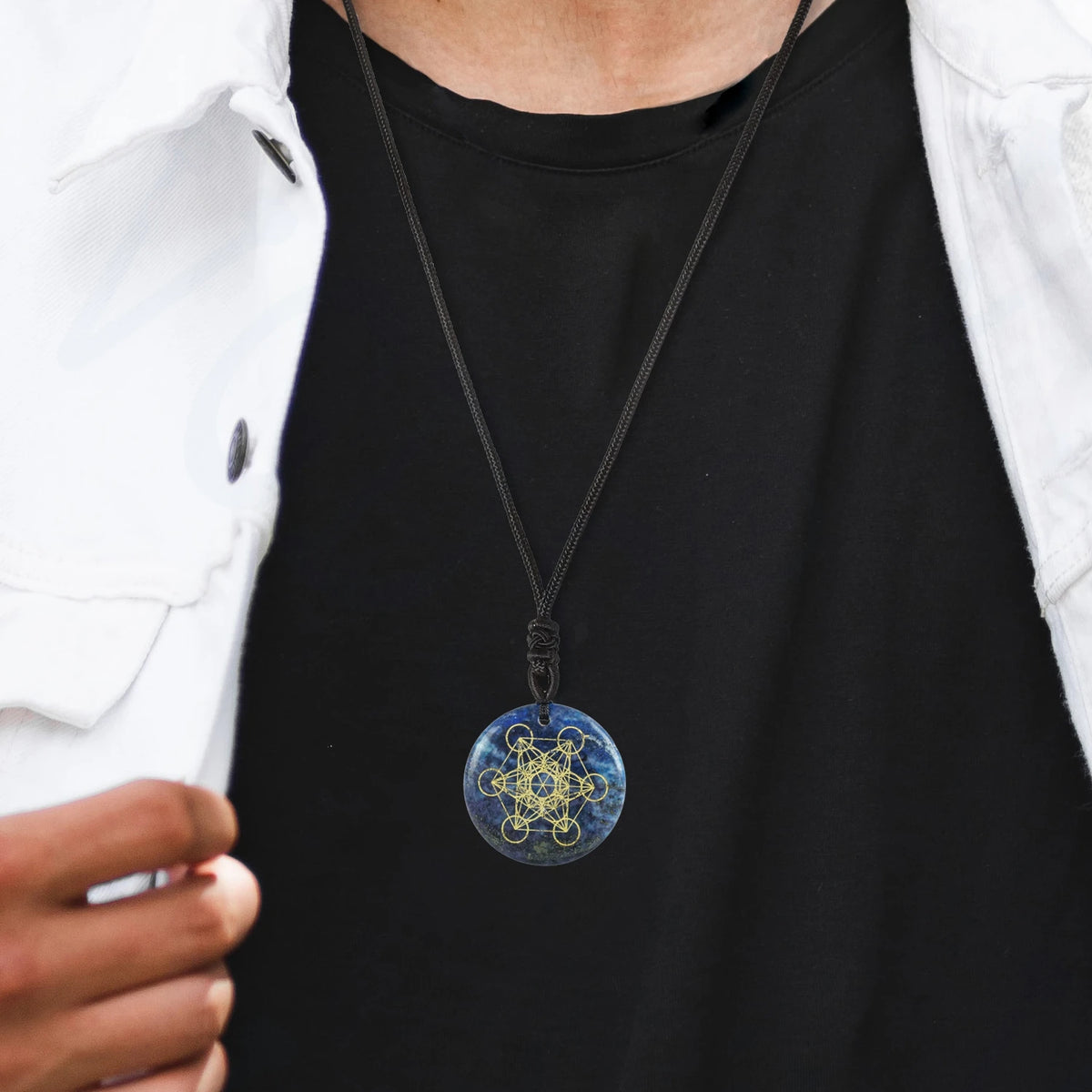 Sacred geometry natural crystal pendant for spiritual alignment, mindful practice, and everyday energy support.